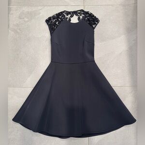 Maje Black Cap Sleeve Mini Dress